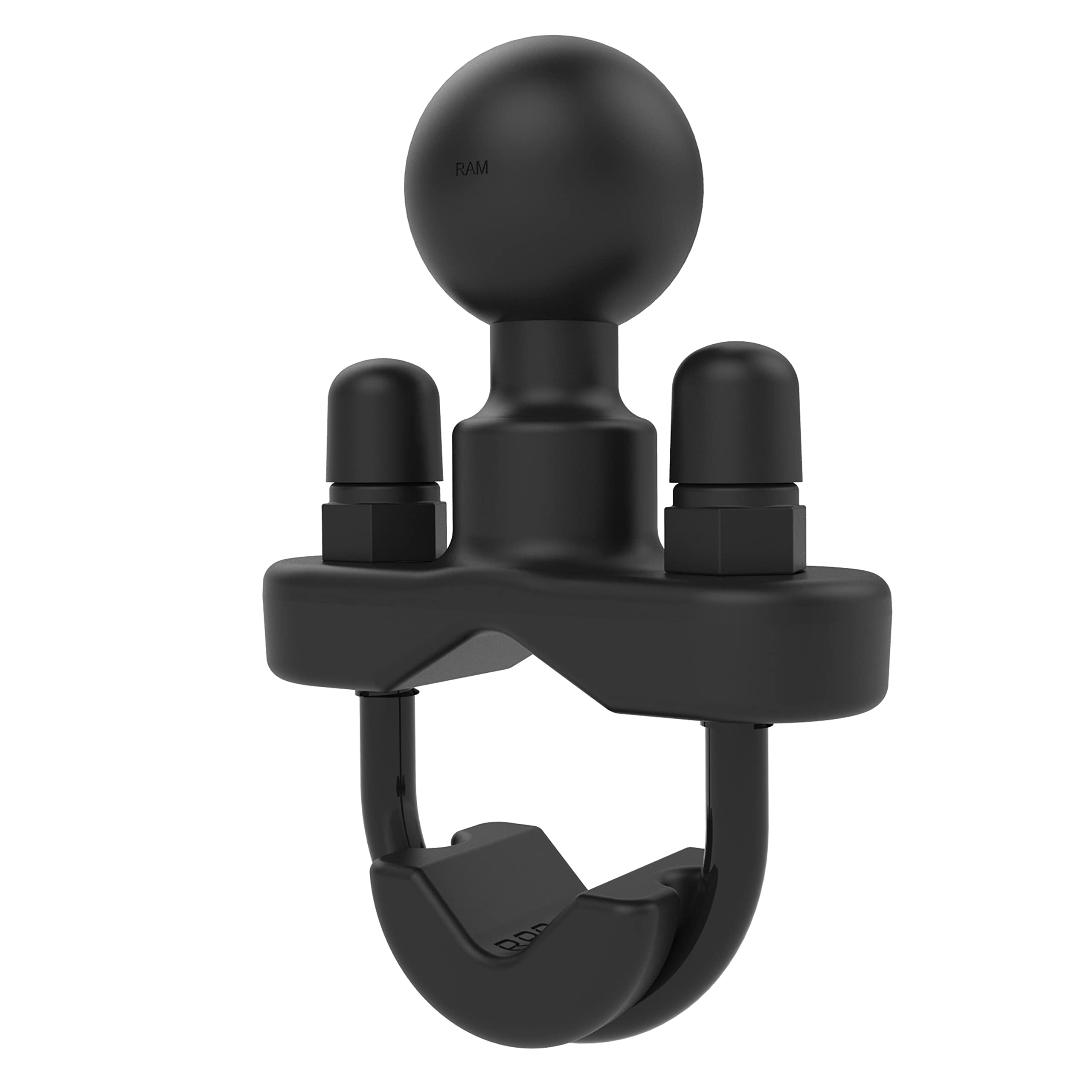 RAM MOUNTS handlebar U-bolt mount front view showing secure clamp benefit