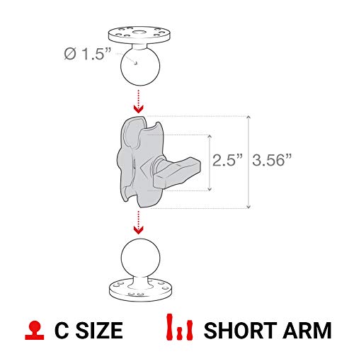 RAM MOUNTS arm installed on boat dashboard demonstrating secure device positioning