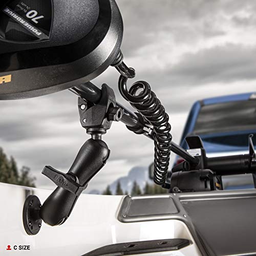 RAM MOUNTS Tough-Claw mounted on boat rail with phone attached