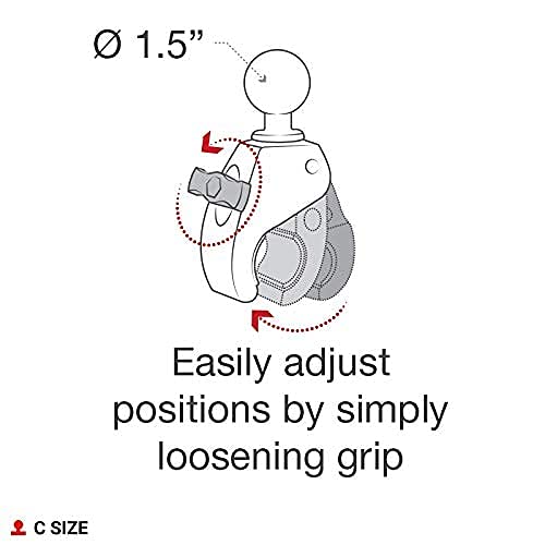 RAM MOUNTS open jaw detail illustrating clamp capacity and action