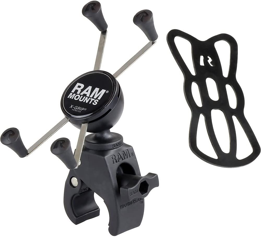 RAM MOUNTS close-up of Tough-Claw clamp gripping a round rail for stable mounting