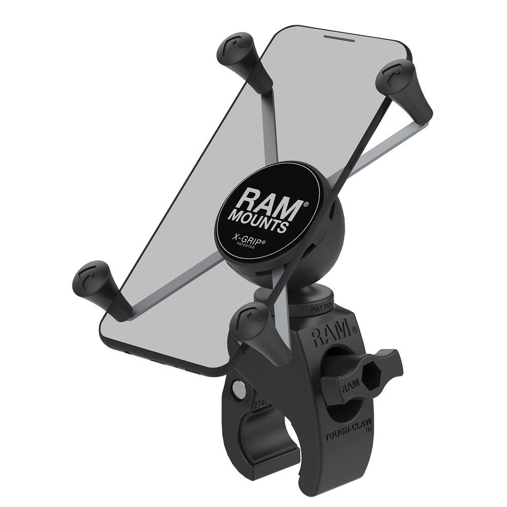 RAM MOUNTS front view of X-Grip large phone mount showing compact profile and secure hold