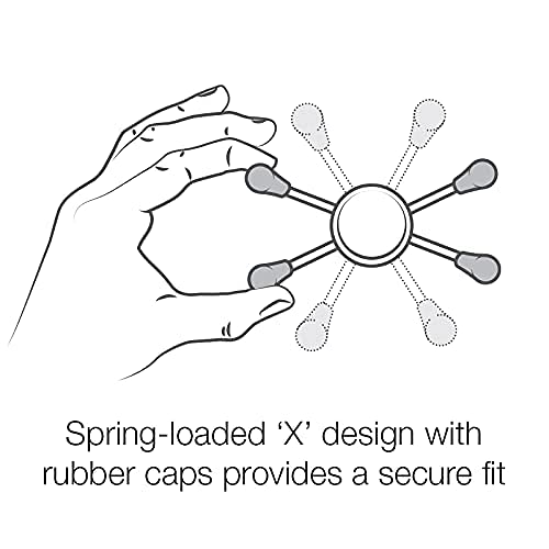 RAM MOUNTS next-to-ruler scale photo showing phone holder width and depth range