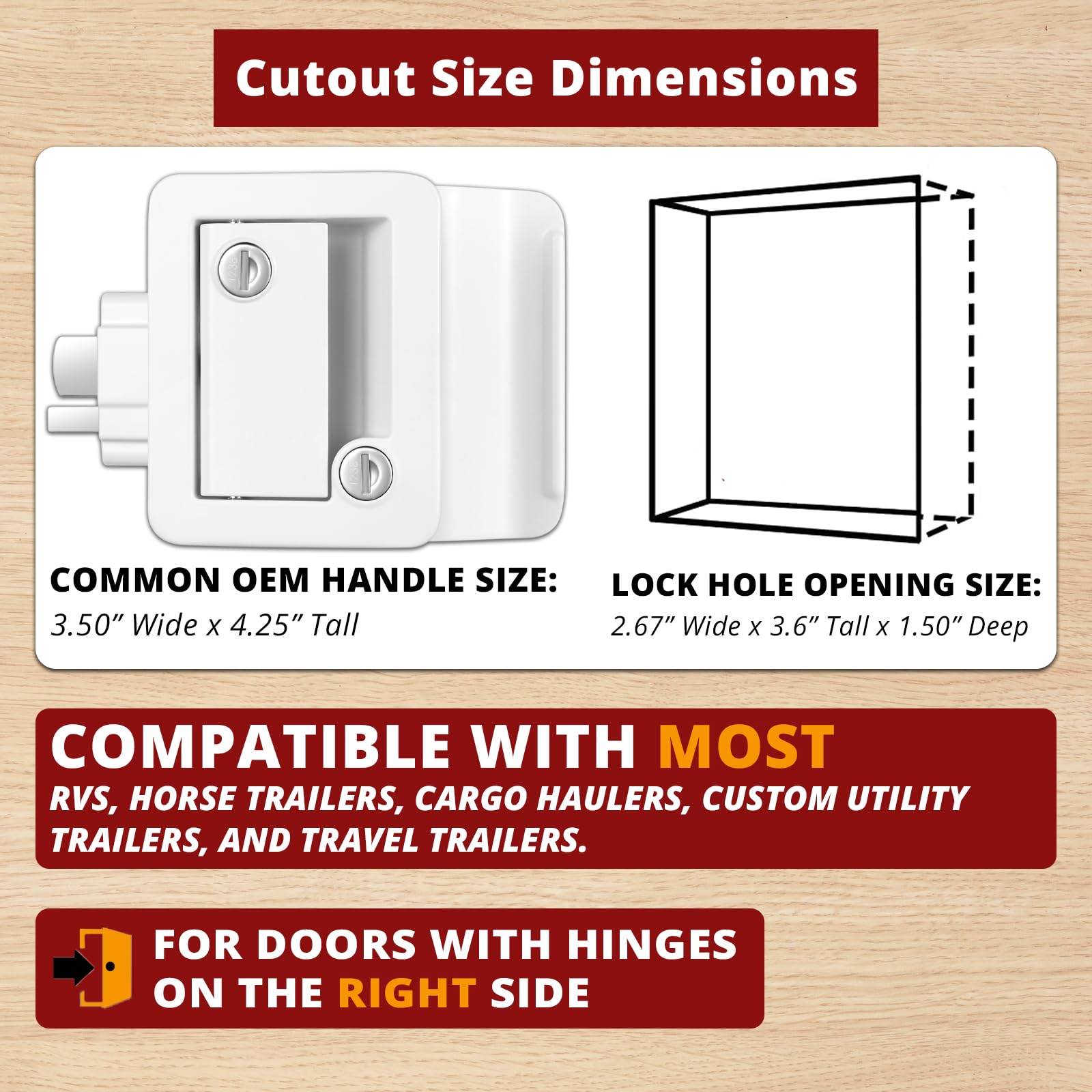 Ramkle on travel trailer entry showing weatherproof, reliable use