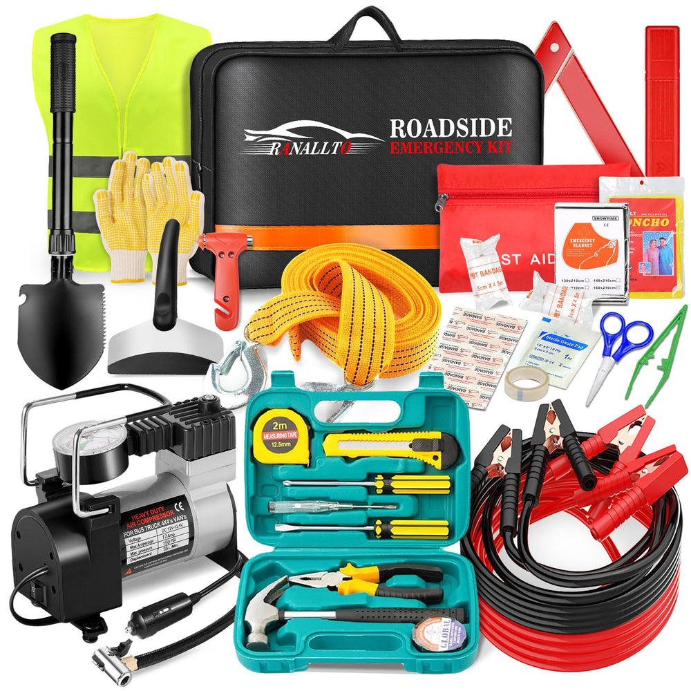 Ranallto front packaging showing organized roadside kit for quick access