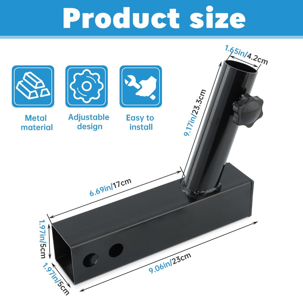 Ranjaner angled profile with pole inserted demonstrating improved flag clearance