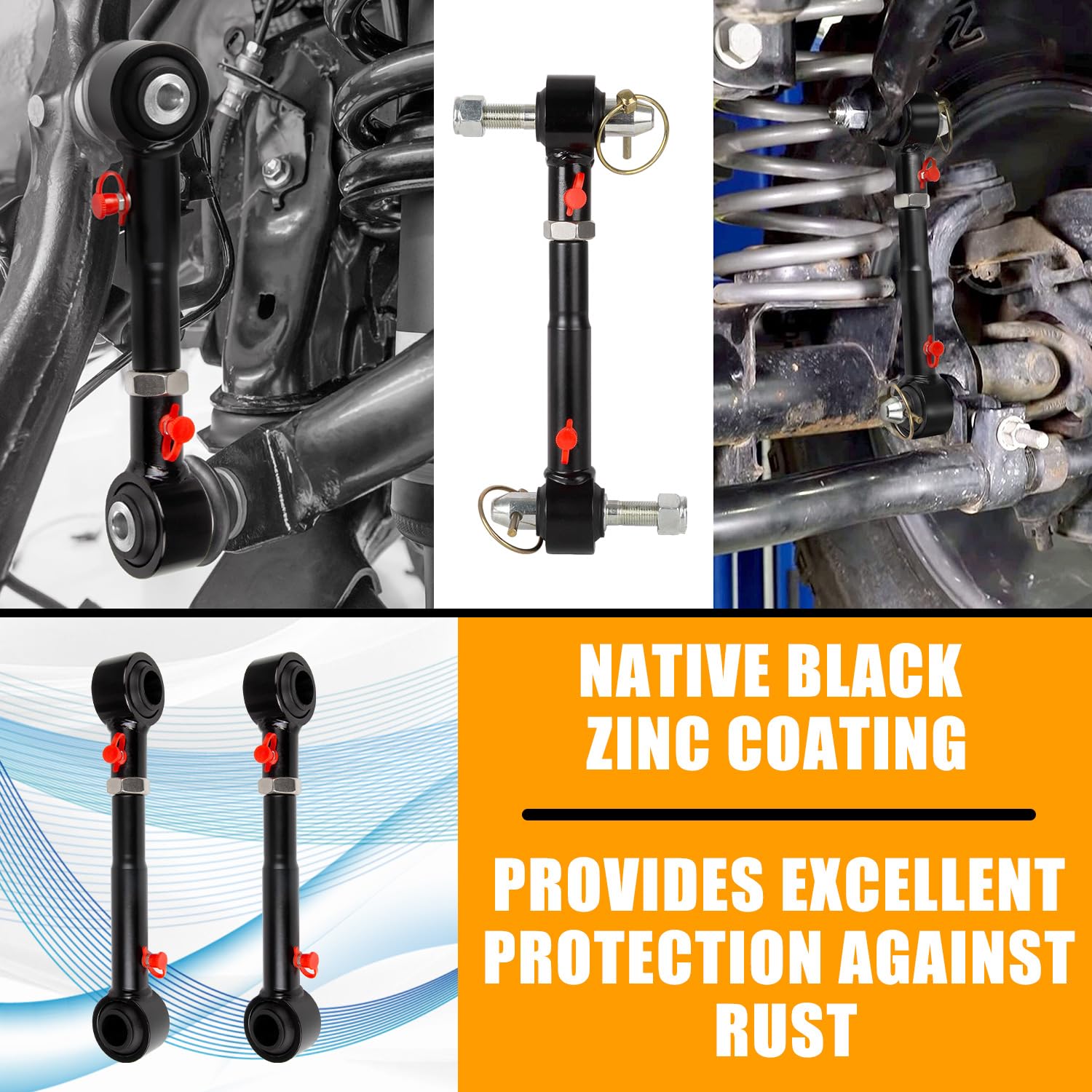RANSOTO adjustable link next to ruler indicating length range and lift compatibility