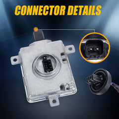 RANSOTO ballast connector detail with pins visible, enables straightforward plug-and-play installation