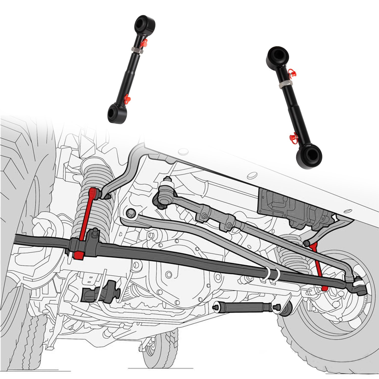 RANSOTO paired links with mounting hardware showing complete kit for easy install