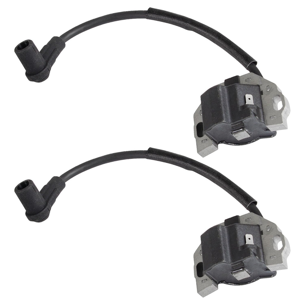 RANSOTO ignition coil front view showing mounting points and fitment benefits