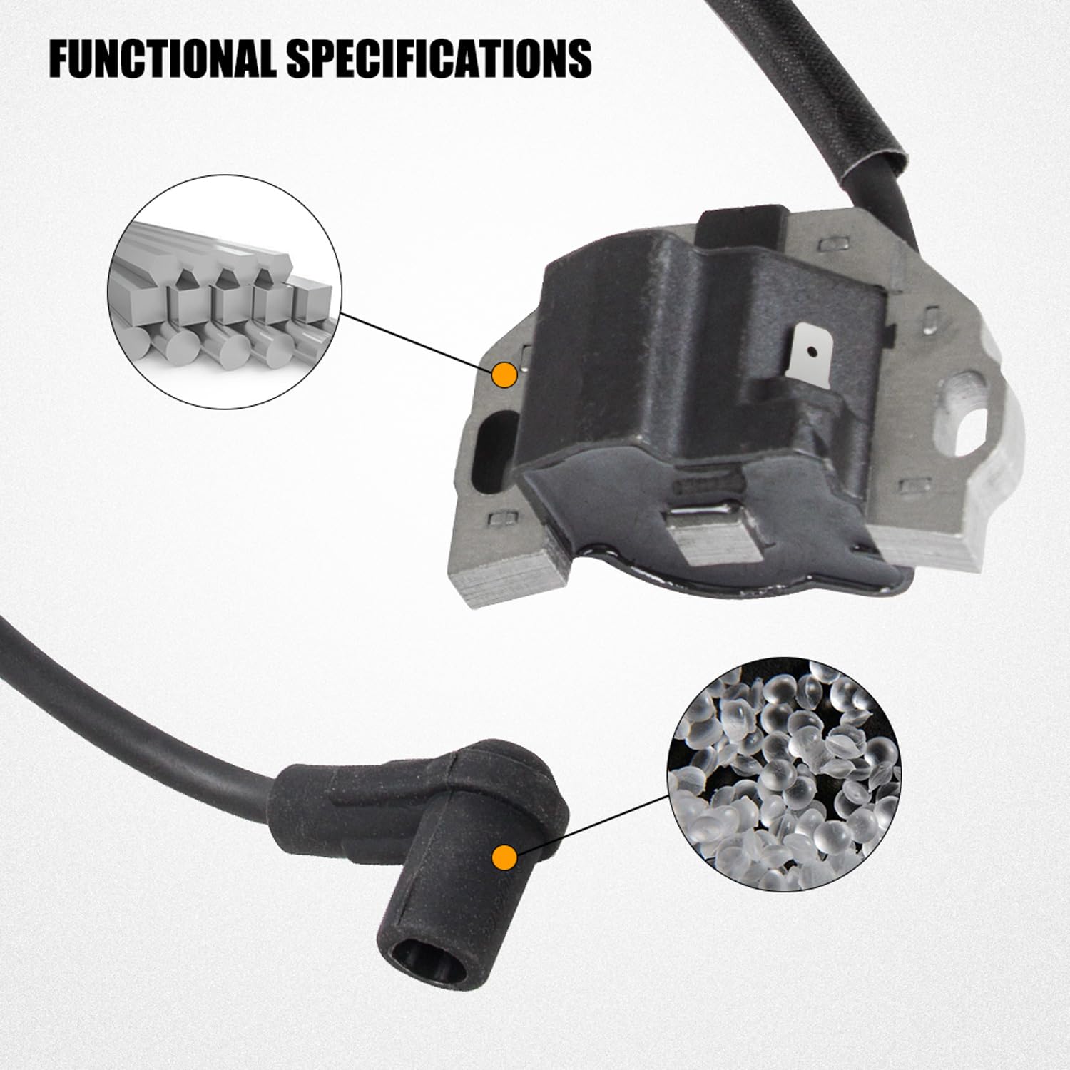 RANSOTO ignition coil installed in Kawasaki engine demonstrating plug-and-play fit