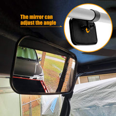 RANSOTO side mirror angled to show adjustable view and reduced blind spots
