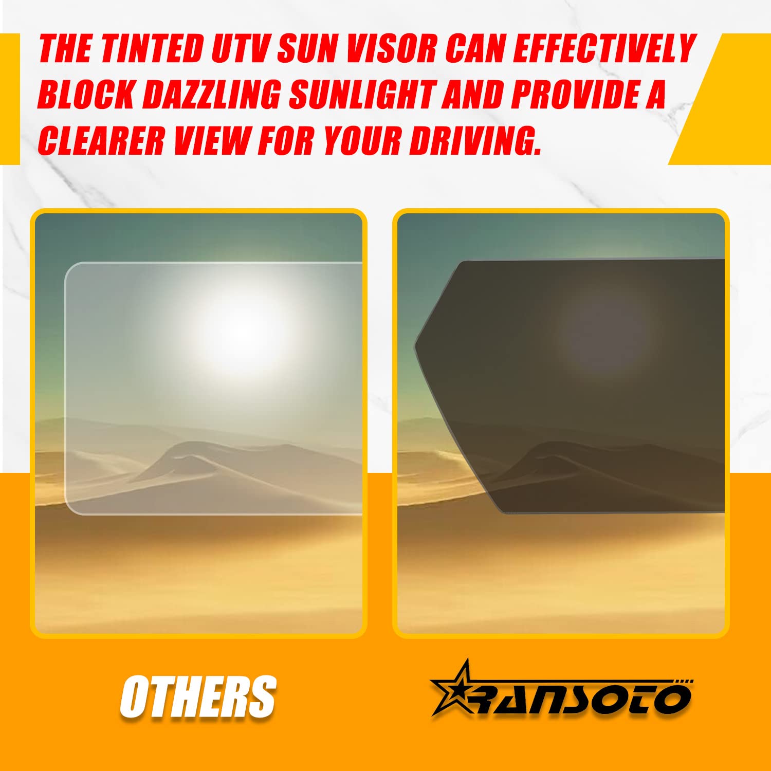 RANSOTO folded visor positioned up to show clear unobstructed view benefit