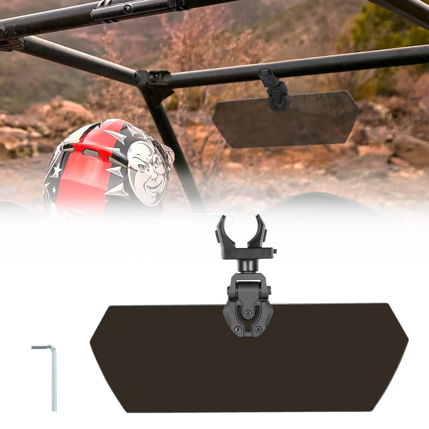 RANSOTO front profile visor showing full coverage and glare reduction benefit