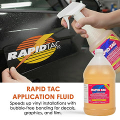 Rapid Tac mist spraying during vinyl application for easier positioning