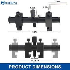 RARAYC close-up of adjustable arms illustrating simple width adjustment and fit accuracy