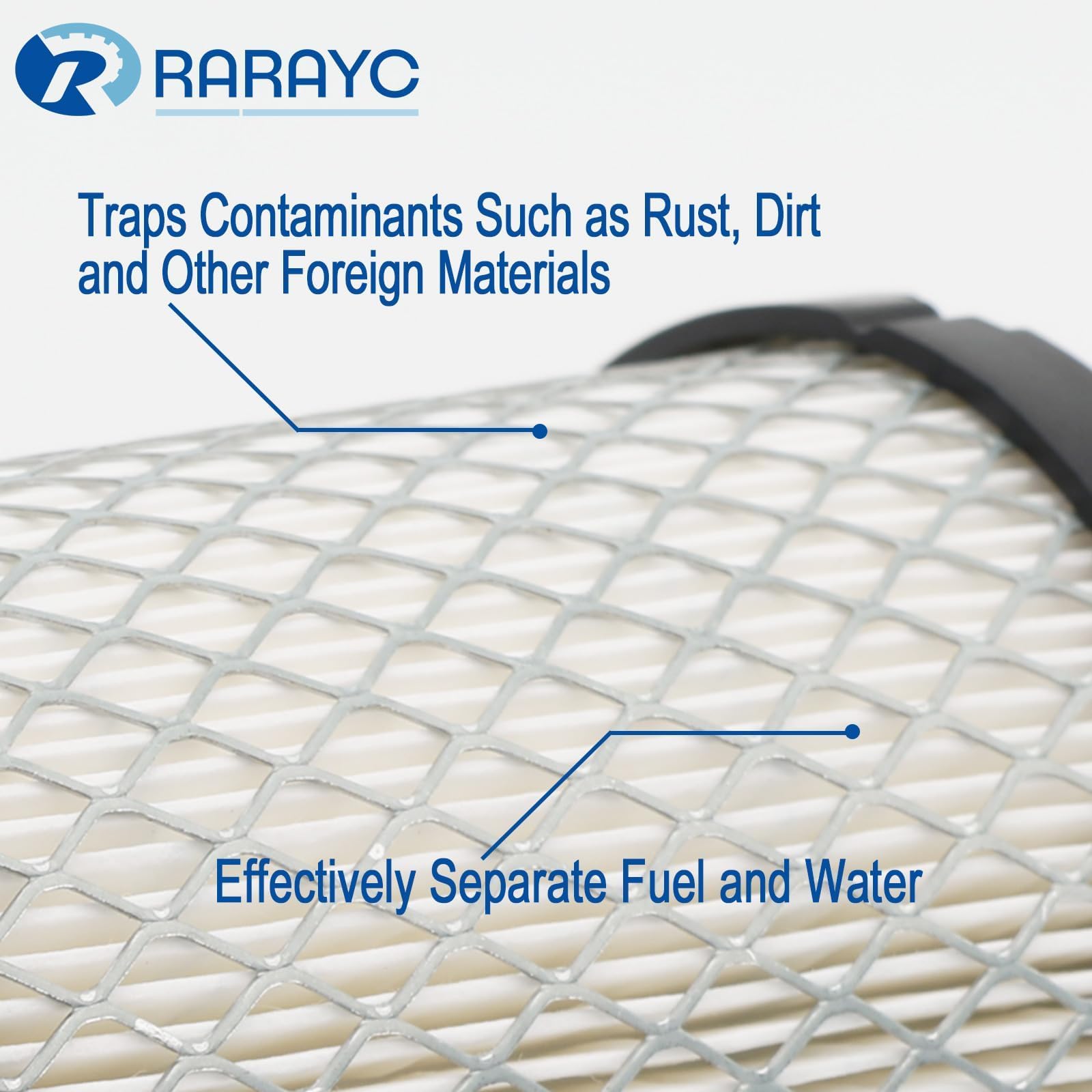 RARAYC pump and filter next to coin for scale, helps visualize correct sizing