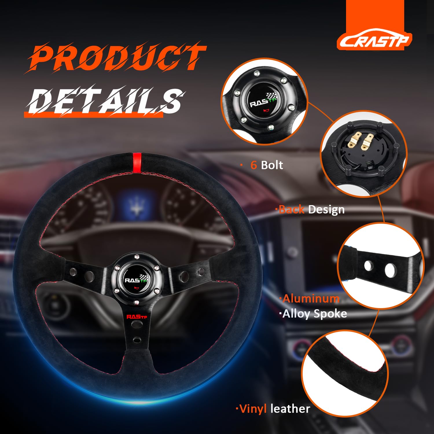 RASTP deep-dish side profile illustrating compact 345mm racing position benefit