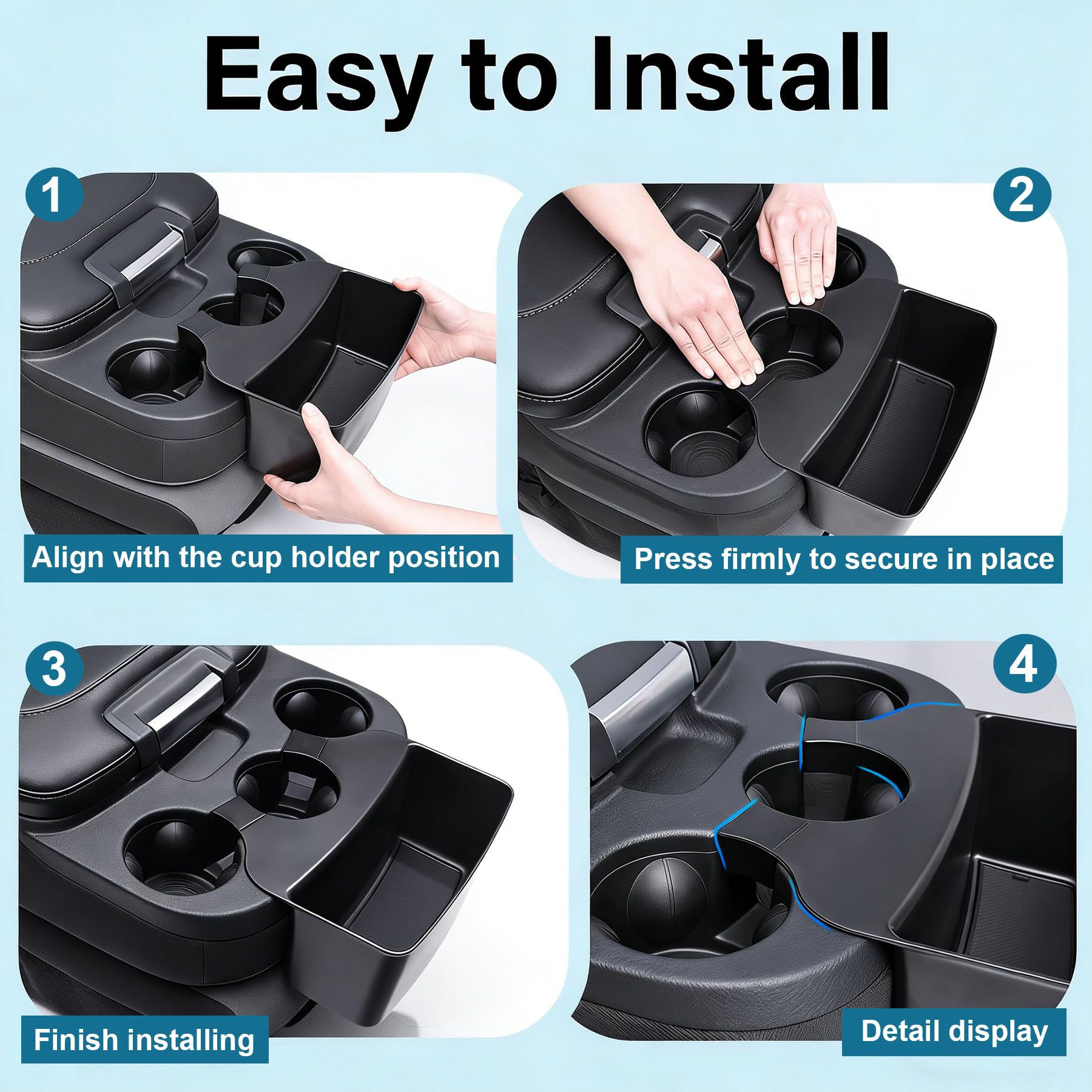 RAVOTOM installed in Ram cab showing tidy interior and preserved cup holders