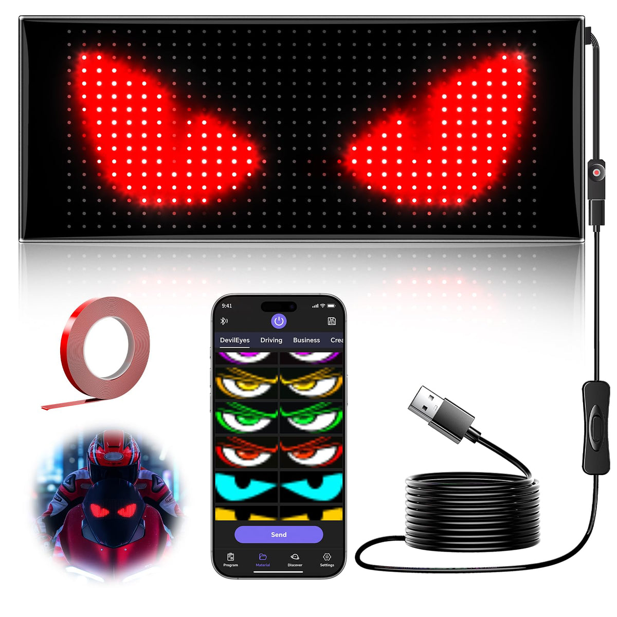 Rayhome front view showing full-color animated LED eyes and bright display
