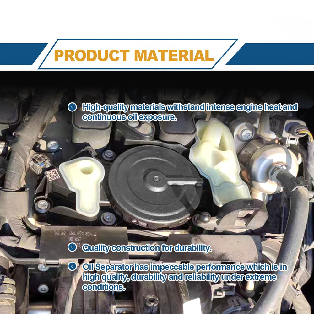 RBOKO oil separator beside ruler showing compact scale and easy replacement benefit
