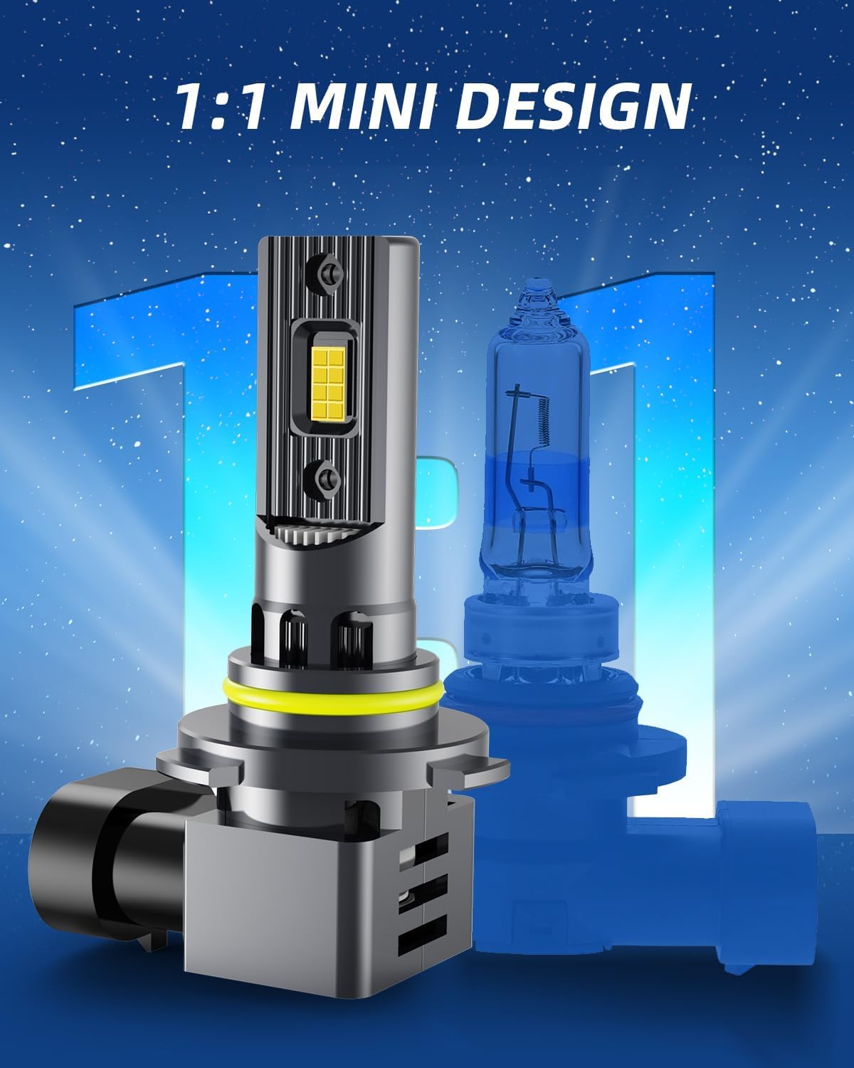 RCJ bulb installed in fog housing demonstrating direct plug-and-play fit