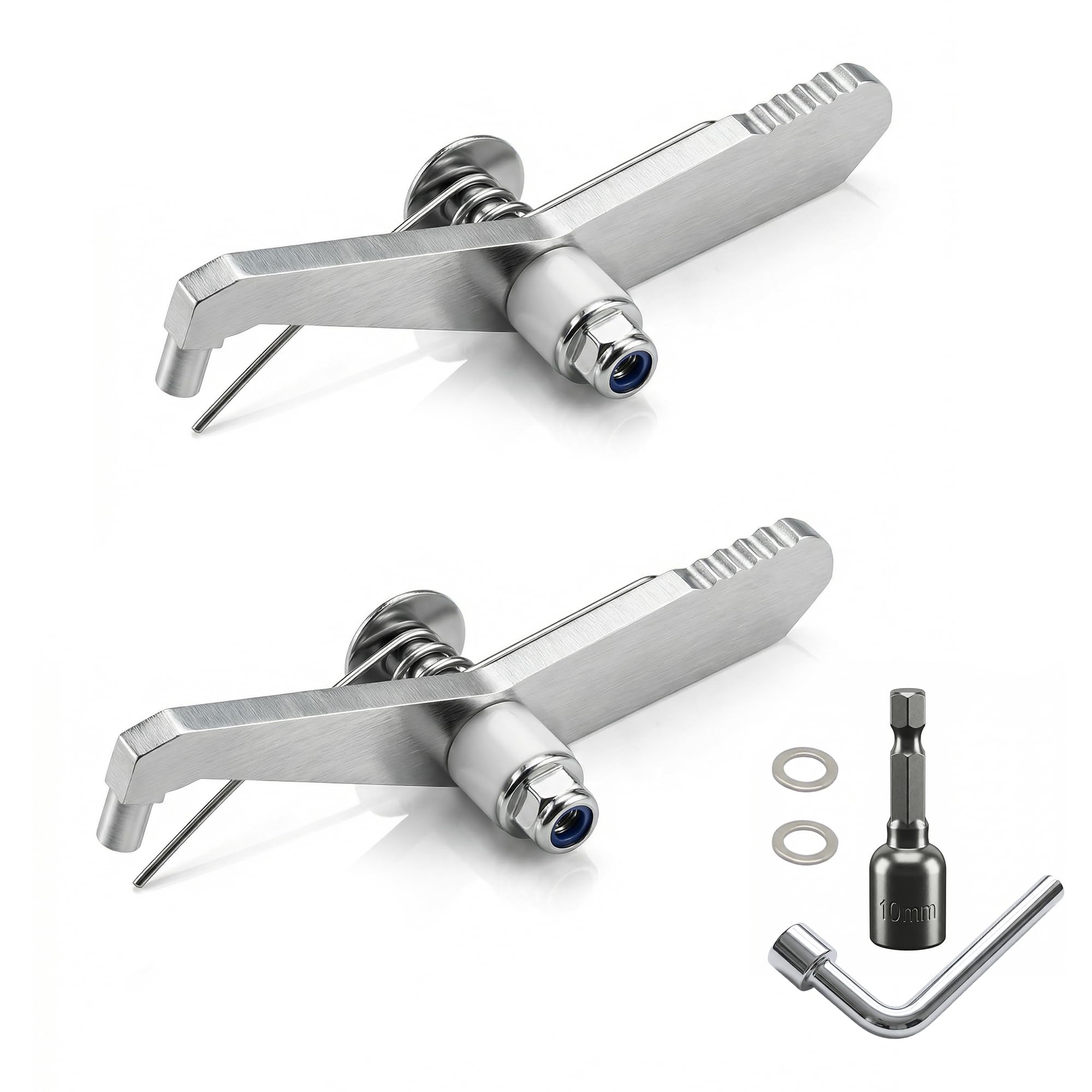 RCKIM front view of lever pins showing robust stainless design and quick release benefit