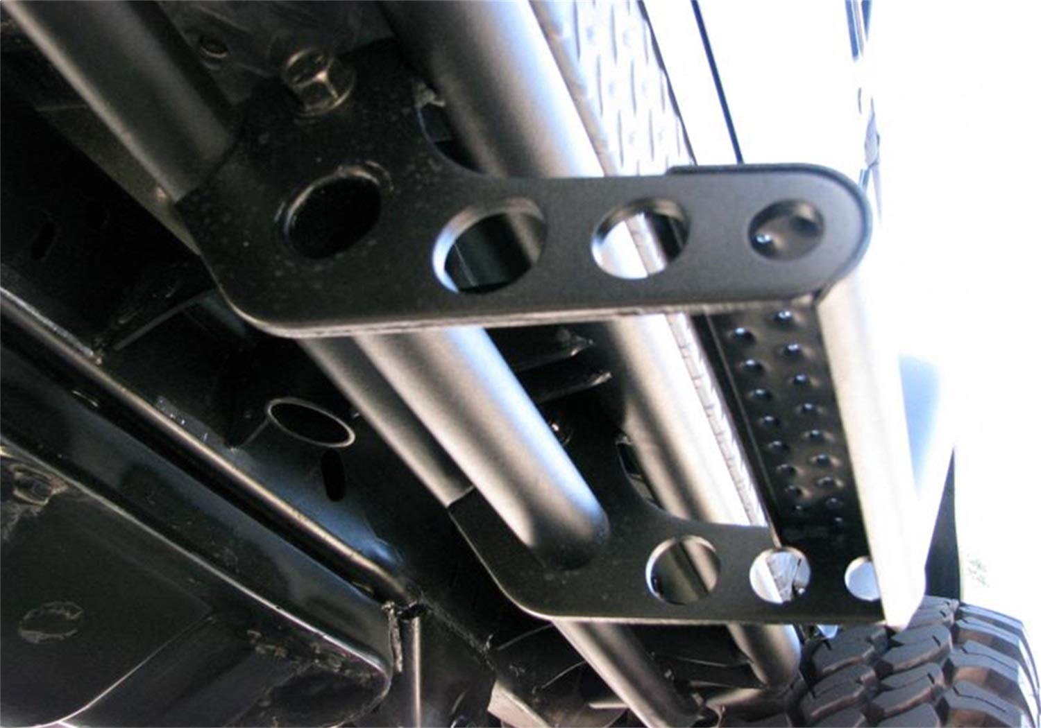 realtruck detachable step close-up of dimpled plate highlighting secure traction