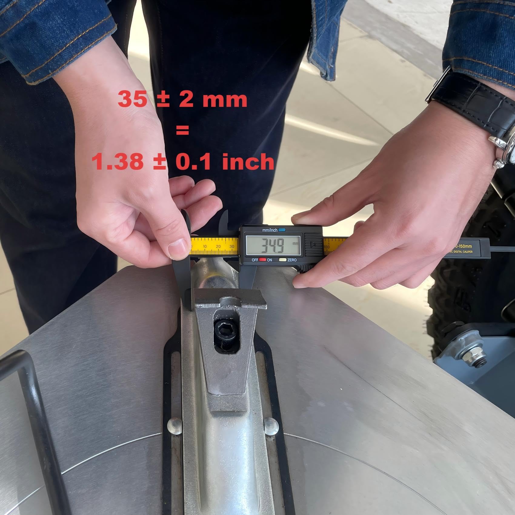 RebarTech next to ruler showing dimensions for compatibility benefit