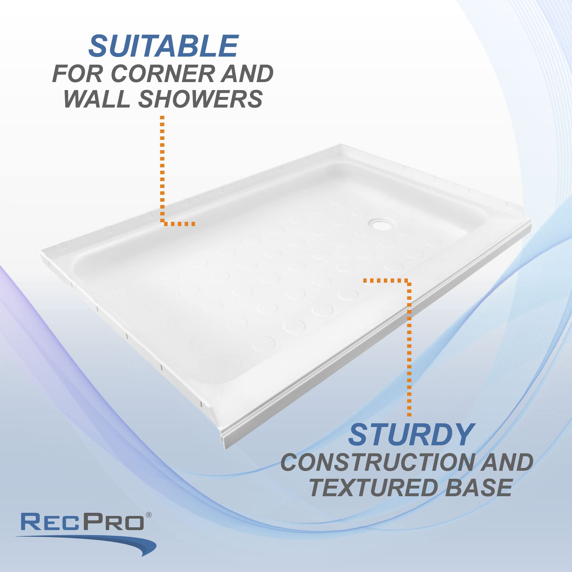 RecPro right-corner drain detail displaying drain placement for efficient water removal