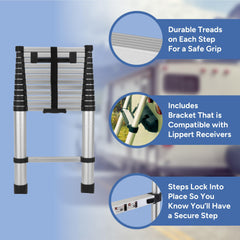 RecPro ladder fully extended to 12.5ft demonstrating full roof access