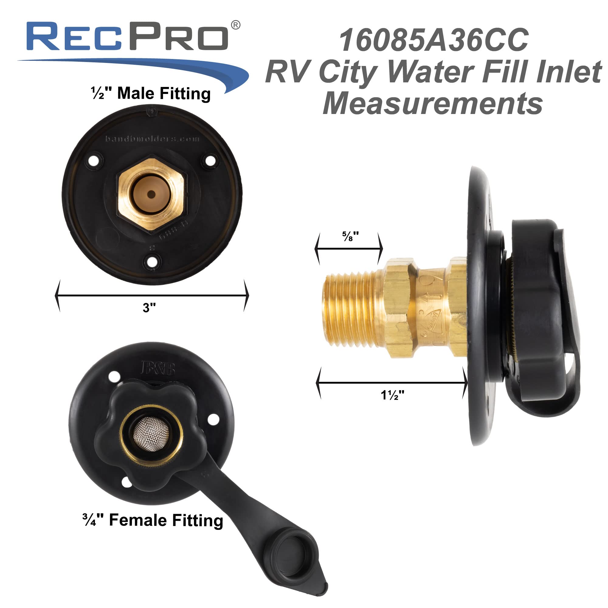 RecPro using inlet at campsite filling freshwater tank for convenient potable water