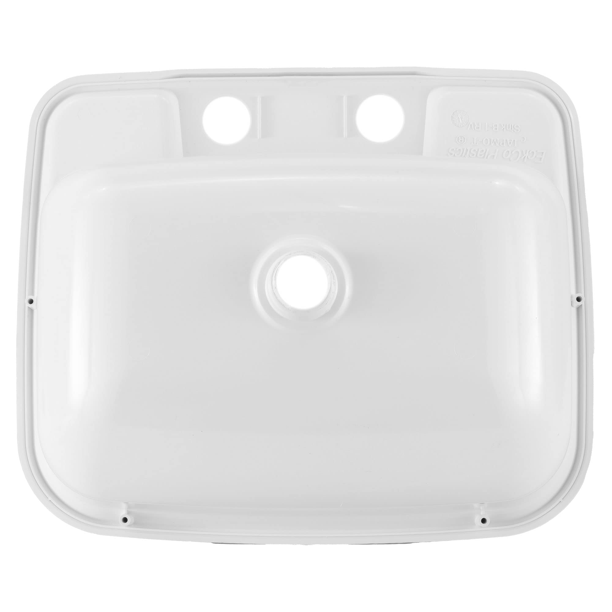 RecPro sink close-up of smooth hard-plastic surface for easy cleaning and durability