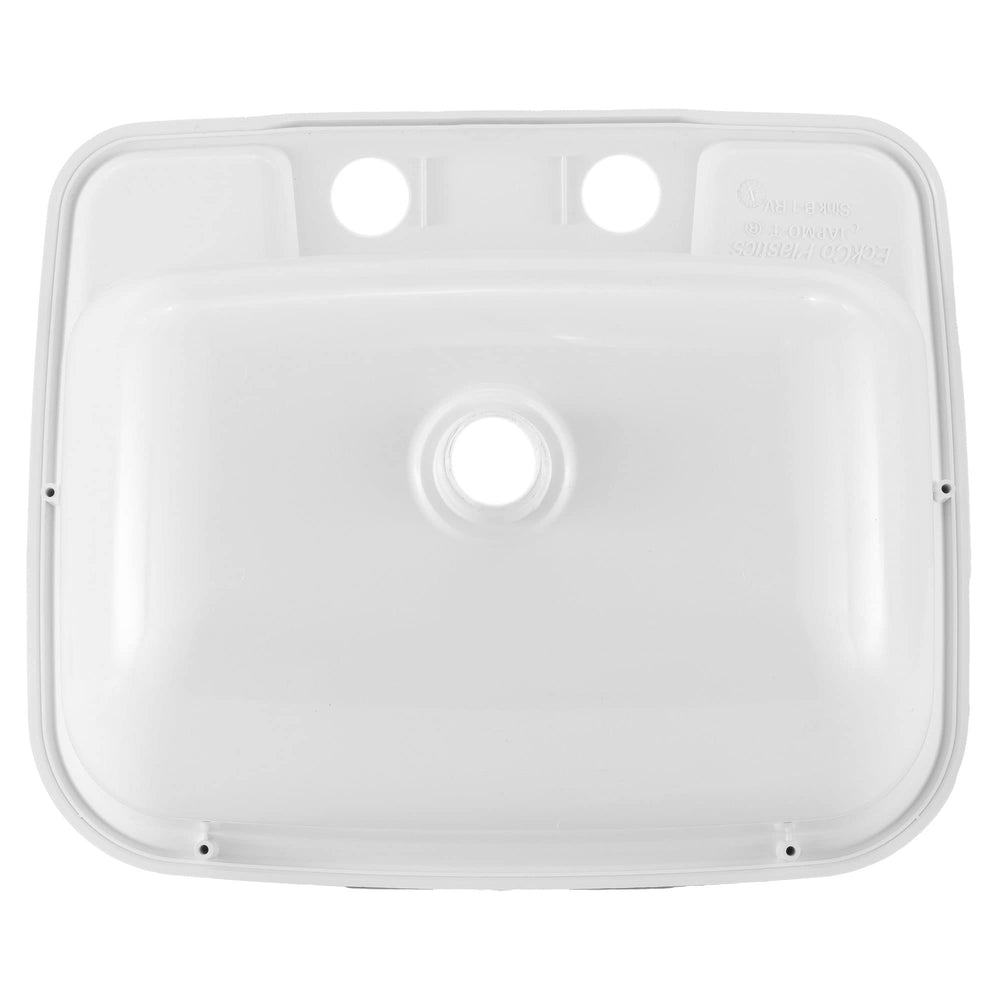 RecPro sink close-up of smooth hard-plastic surface for easy cleaning and durability