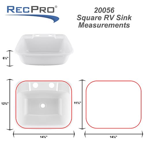 RecPro sink side profile displaying 6 inch depth and slim RV-compatible height