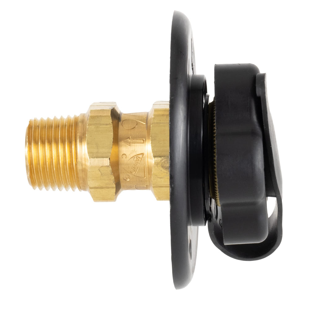 RecPro inlet held in hand to show scale and simple DIY installation benefit