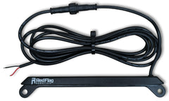 Red Flag Robotics front-view license plate light showing compact fit and bright coverage