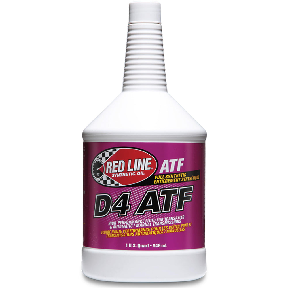 Red Line front packaging shows quart 4-pack and clear multi-vehicle benefits