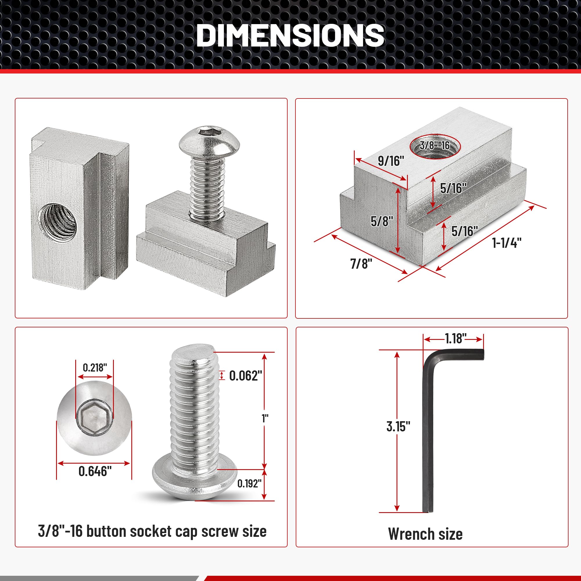 RED WOLF close-up of button head socket cap screw highlighting corrosion resistance