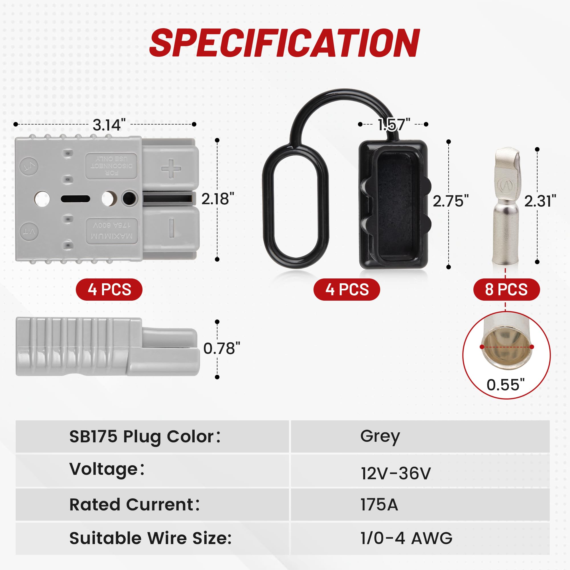 RED WOLF rubber cover over port protecting connector from dust and moisture