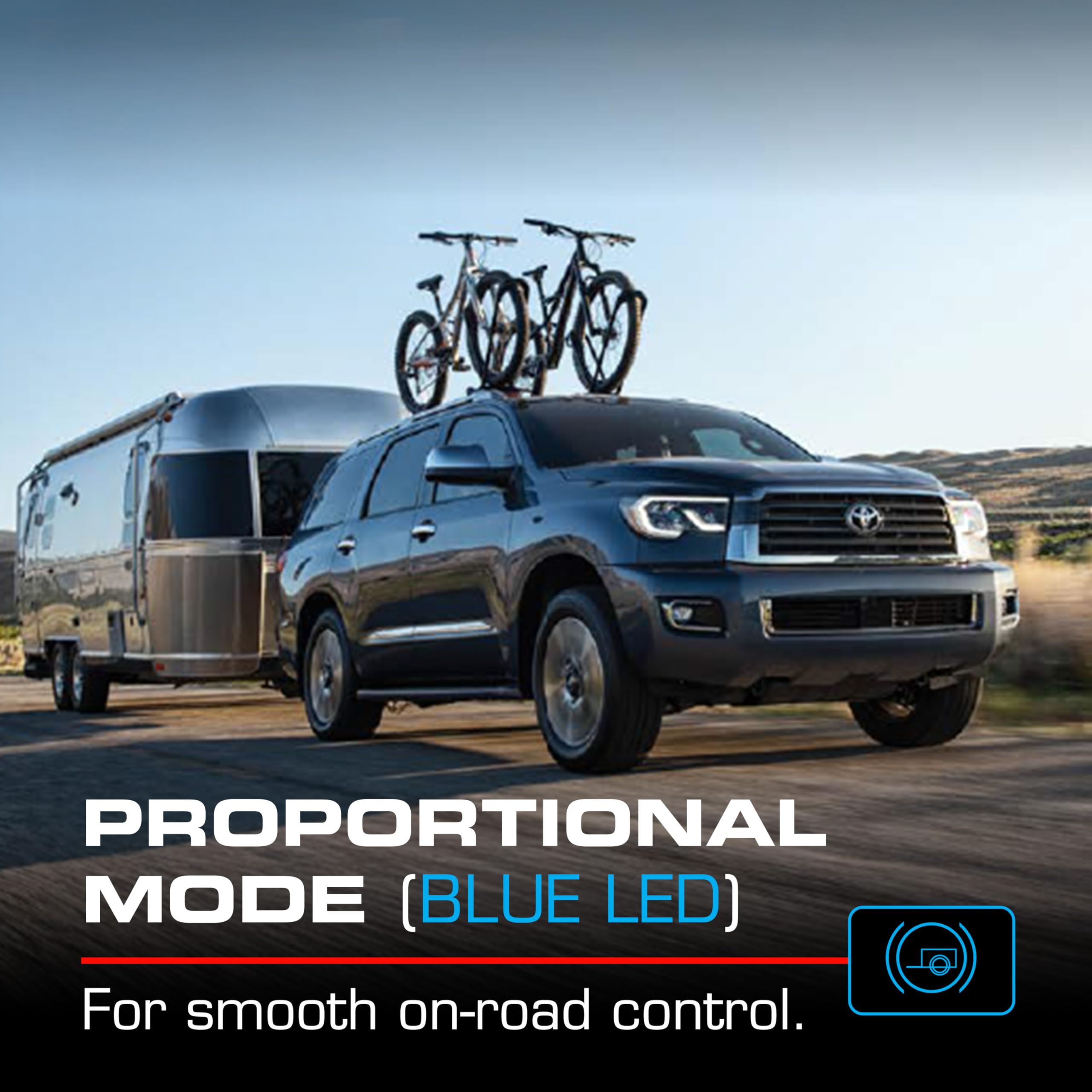 REDARC app on phone controlling brake gain and modes for real‑time tuning