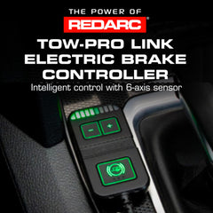 REDARC LED remote with light bar demonstrating quick brake and sway control