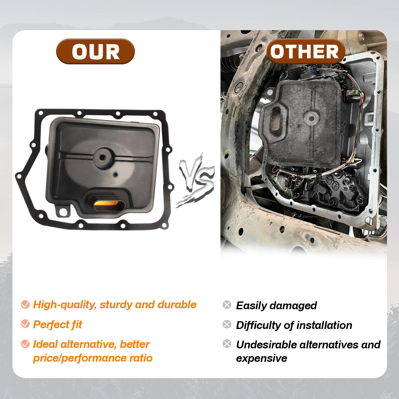 Reeoutdoor filter side profile highlighting construction and flow efficiency