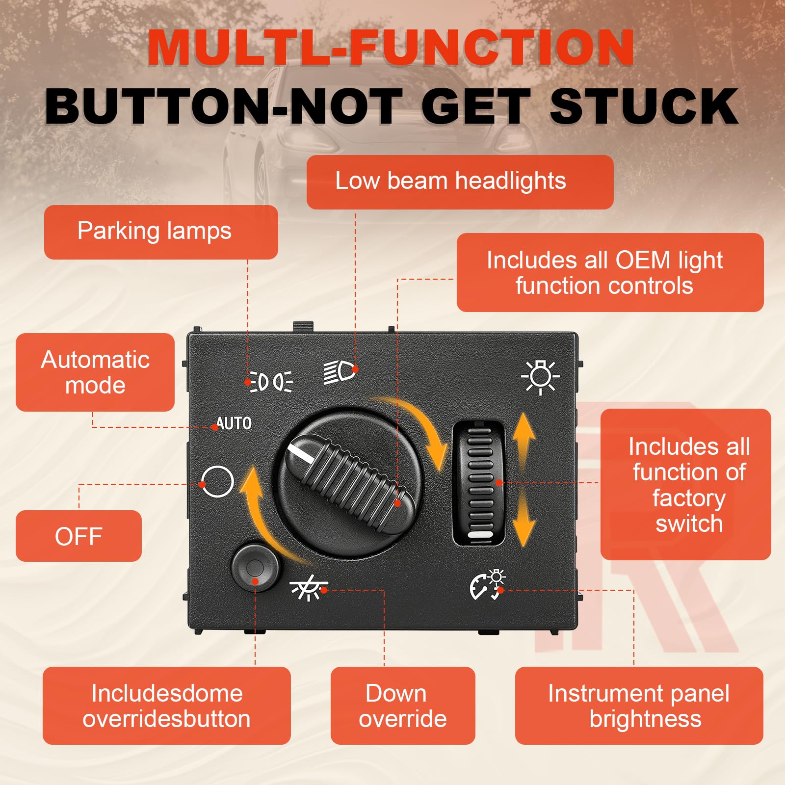 Reeoutdoor switch installed in Silverado dashboard, restores original lighting controls