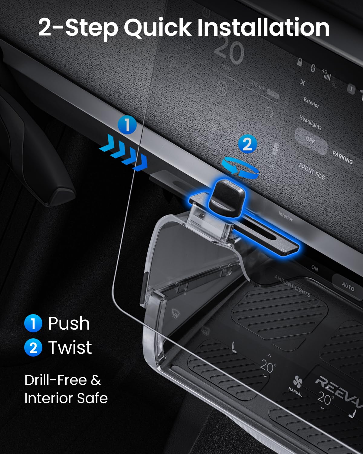 REEVAA compatibility note showing Juniper gasket for correct Model Y fit and protection