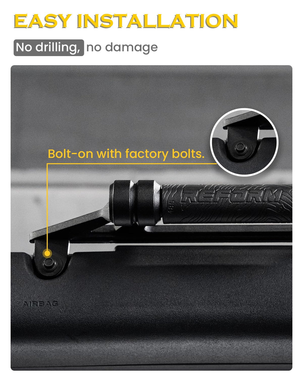 REFORM DESIGN user gripping handle during entry for added stability