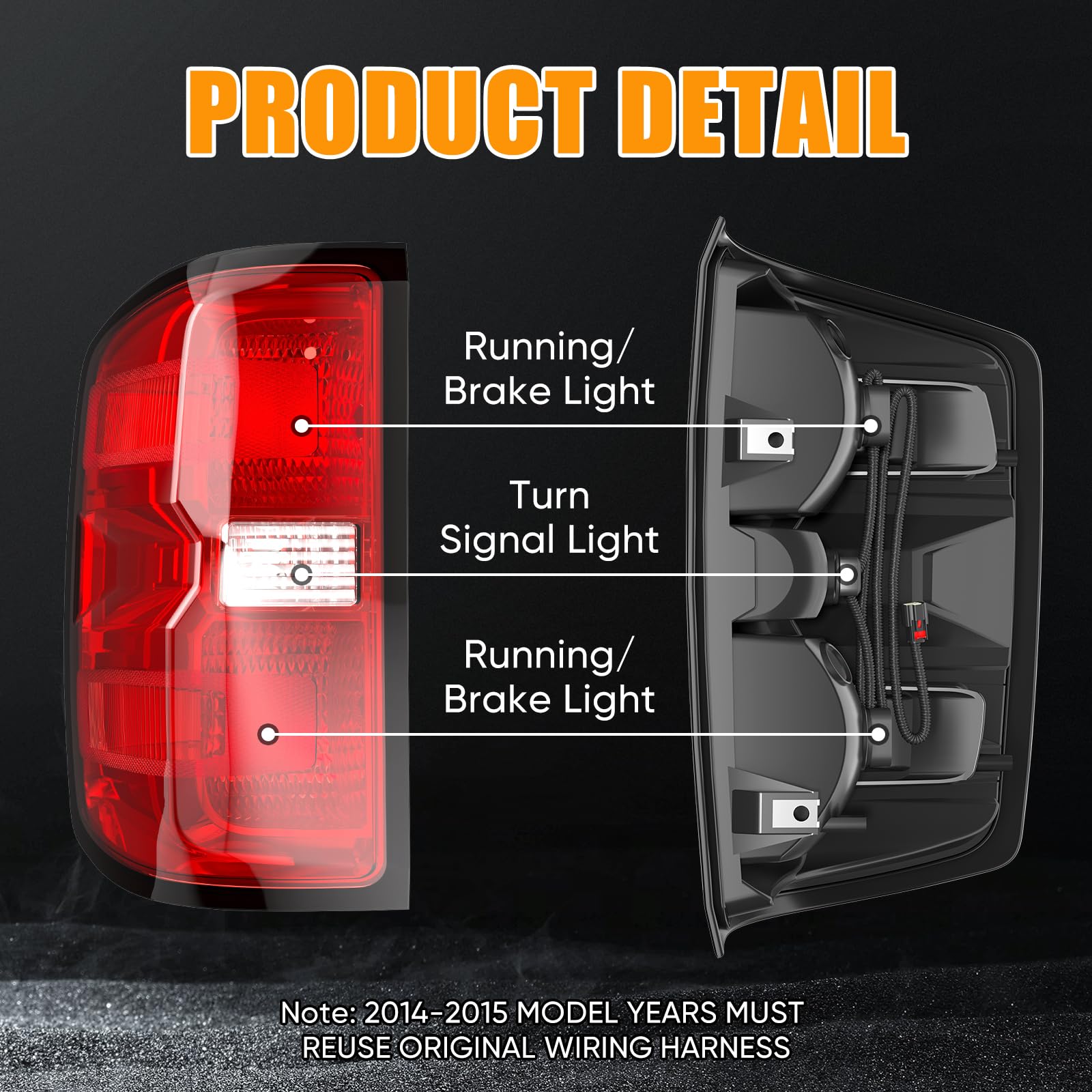 Reilauto tail light lens close-up shows high transmittance clarity, enhances brake visibility