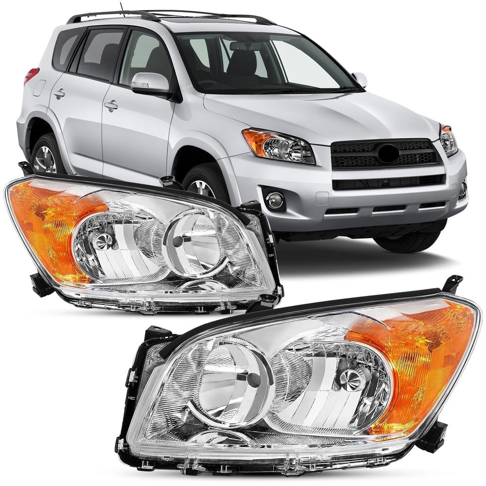 Reinko front view of chrome headlight pair showing OE-style fit and clean finish