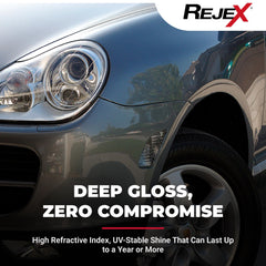 RejeX on boat hull illustrating water beading and simplified cleaning