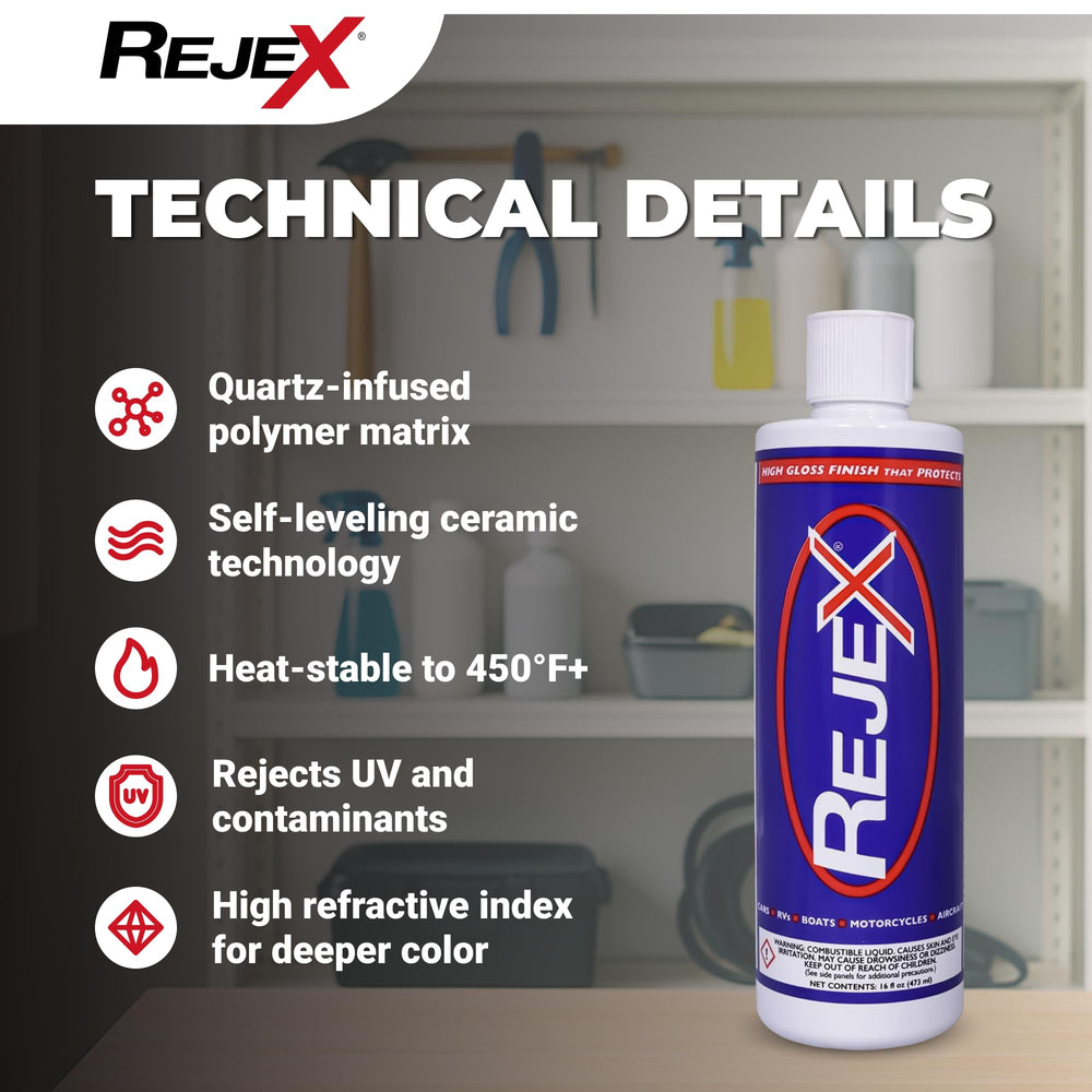 RejeX on glass showing improved clarity and easier bug and dirt removal